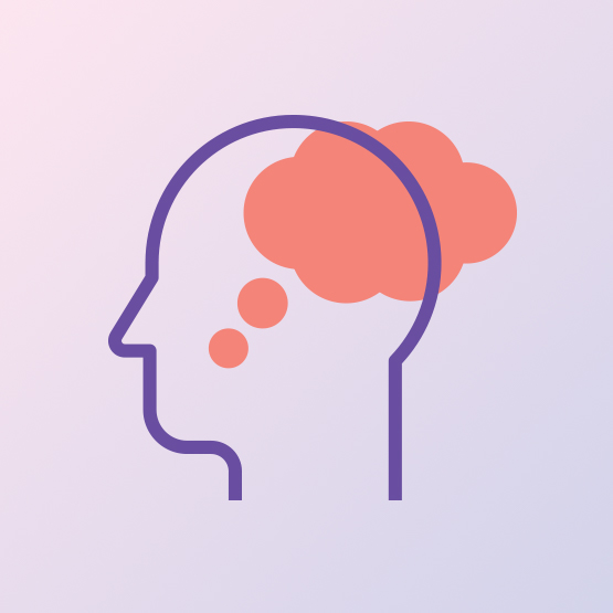 Icon of a human head with thought clouds, representing expert analysis and strategic market insights